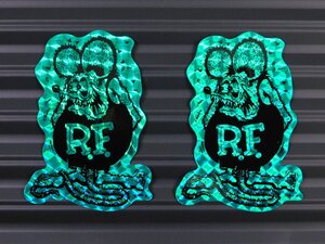 ◆送料\110◆【Rat Fink・ラットフィンク】※《プリズムステッカー・グリーン ／ 2枚セット》　RDF043　MOONEYES　ムーンアイズ