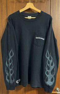 初期 USA製 00s CHROME HEARTS ファイヤー クロス ロンT L クロムハーツ ロング スリーブ 長袖 Ｔシャツ 90s オールド ビンテージ vintage