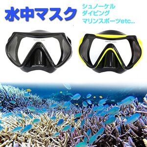 シュノーケルマスク 水中メガネ 一眼レンズ 視界クリア 強化ガラス スイミング スノーケル スキューバダイビング【ブラック】DVMM161