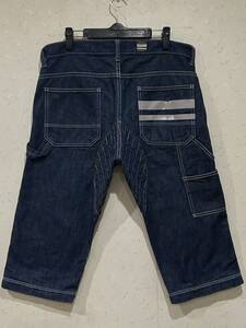 ※桃太郎ジーンズ MOMOTAROJEANS 出陣 ダイヤキルト ハーフ ショート ペインター デニムパンツ 日本製 32 　　　　 BJBC.H