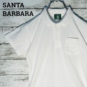 NS00172 SANTA BARBARA POLO&RACQUET CLUB サンタバーバラ ポロ ラケットクラブ キッズ用ポロシャツ 白 130 半袖 胸ポケット付