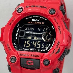 美品 G-SHOCK GW-7900RD-4JF Burning Red ・バーニングレッド タフソーラー 電波受信 電波ソーラー マルチバンド6 レッド ブラック