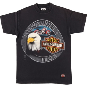 古着 90年代 ハーレーダビッドソン Harley-Davidson 鷲柄 モーターサイクル バイクTシャツ USA製 メンズM相当 ヴィンテージ /eaa470890