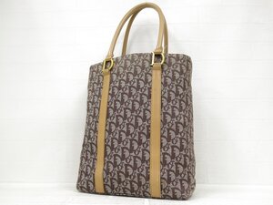 ◆超美品◆Christian Dior クリスチャン・ディオール◆トロッター◆キャンバス カーフ レザー◆トート バッグ◆茶◆ヴィンテージ◆A9303