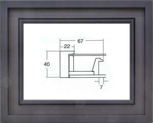 油絵/油彩額縁 木製フレーム アクリル付 3441N サイズ WF3号 ブラック 黒