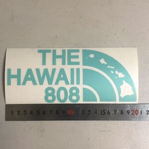 THE HAWAII 808 ステッカー ミントグリーン ハワイ アロハ ハワイ諸島 USDM HDM 808allday in4mation hilife he i