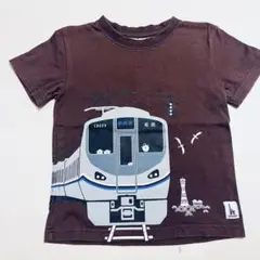 JR神戸線　電車プリント Tシャツ ブラウン