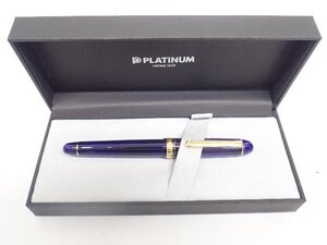 PLATINUM/プラチナ万年筆 万年筆 センチュリー ♯3776 シャトルブルー ペン先 14K 585 EF 極細字 元箱付き ∩ 6EA20-1