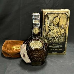 BKK812H 未開栓 ROYAL SALUTE 21年 ロイヤル サルート 茶 陶器 スコッチウイスキー 700ml 40%