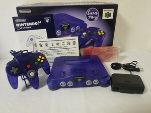 【中古美品・動作確認済・シリアル番号一致】◆NINTENDO64/ニンテンドー64 本体◆ミッドナイトブルー◆トイザらス限定◆外箱/内箱/説明書◆