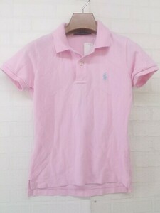◇ RALPH LAUREN ラルフローレン 鹿の子 半袖 ポロシャツ サイズ M ピンク レディース P