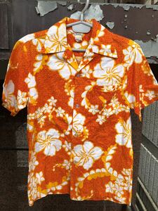 jaja ビンテージ アロハシャツ 花柄 ハイビスカス　ハワイアンシャツ HAWAII ハワイ製 70