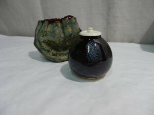 『新品』 茄子 茶入 （仕覆付・相阿弥緞子）　化粧箱