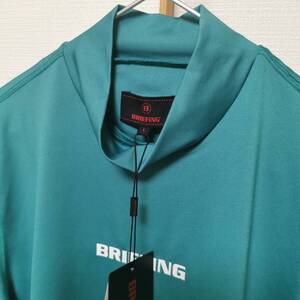 【新品未使用】ブリーフィング BRIEFING GOLF MENS TOUR LS HIGH NECK BBG223M09 Lサイズ P.GREEN グリーン ハイネック モックネック 長袖