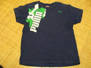 【used】PUMA（プーマ）半袖綿Ｔシャツ（紺色）：130サイズ