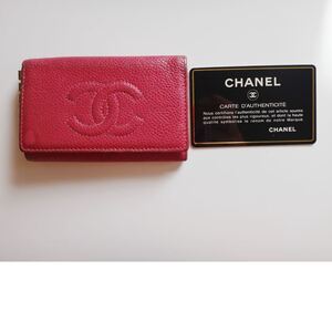 CHANEL シャネル カメリア 赤 6連キーケース レザー 中古 c-002