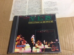 CD YES / Live at L.A. USA 1974 & 1987 送料無料 イエス ライヴ 輸入盤 日本語解説書付