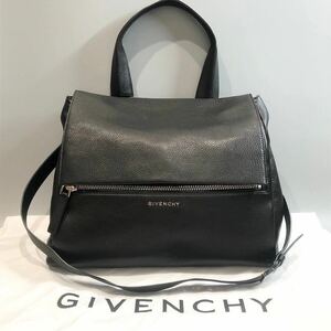 極美品 Givenchy パンドラ カーフ レザー ブラック 2way バッグ ハンドバッグ ショルダーバッグ ブラック 