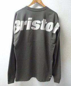 ◆ F.C.Real Bristol FCRB 24ss 極美品 BIG LOGO L/S BAGGY TEE バック ビッグ　ロゴ バギー Tシャツ　サイズ Sカーキ系　fcrb-240083