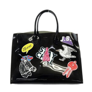 ジェービーアタイア J.B.ATTIRE Paris bag クリアトートバッグ ビニール プリント 大容量 黒 ブラック /ES ■OS ■SH レディース