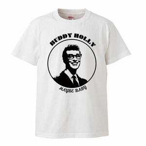 【XSサイズ 白Tシャツ】バディ・ホリー BUDDY HOLLY ロックンロール ロカビリー ビートルズ BEATLES LP CD レコード 50s 60s