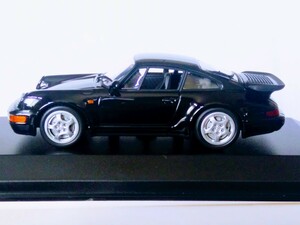 美品未使用!!　ミニチャンプス　　ポルシェ(９６４)９１１ターボ　 １９９０ 　ブラック系 　1/43　