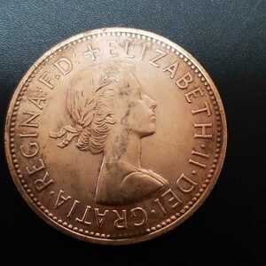 ・　1ペニー銅貨　1967年　31ｍｍ　大型コイン　エリザベス Ⅱ世　イギリス　英国　に関する出品　
