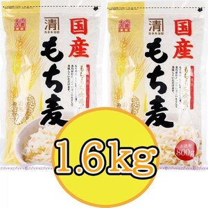 ◎最安 送料無料◎国産 もち麦 800g×2袋 1.6kg もちもち食感 食物繊維豊富 麦ごはん 麦飯 もちむぎ 大麦 匿名配送