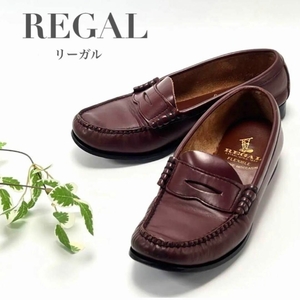 REGAL リーガル ローファー モカシン 本革 レザー ブラウン 茶色 23.5cm 靴 レディース 通勤 通学 学校 入学 卒業