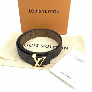 未使用品 LOUIS VUITTON ルイヴィトン ベルト サンチュール LV イニシャル 金具モノグラム 箱 袋付き 