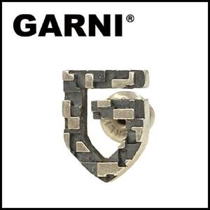 GARNI ガルニ G LOGO PIERCE シルバー 925 ブロック ロゴ Gロゴ ピアス イヤリング 片耳用 K18 ゴールド ポスト クロッケリー タタキ