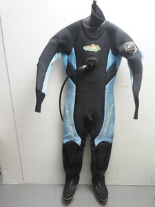 USED WorldDive ワールドダイブ ドライスーツ レディース 155cm/45kg/24cm 平置きサイズ:胸囲44cm腹囲36cm尻囲44cm[Z57323]