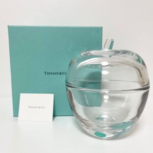 Tiffany&Co. ティファニー りんご 小物入れ ガラス キャニスター 美品 クリア アップル 