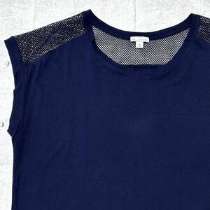 GAP ノースリーブ Tシャツ メッシュ切り替え タンクトップ ギャップ　　柔らかい上質素材 コットン レーヨン 袖なし 早3959