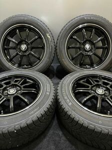 ★215/60R17 MICHELIN/X-ICE SNOW 21年製 ESTROSA 17インチ 7J +53 114.3 5H スタッドレス 4本 バリ山 オデッセイ エスティマ (南5-G519)