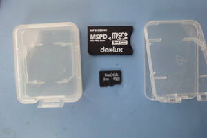 SanDisK ＳＤmicroカード ２ＧＢ 1枚 MSPD　MSPRODUO microSD　HC（MPD-520HC）アダプター1枚 プラケース入り