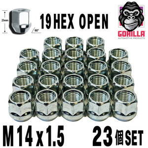 送料無料 M14x1.5【23個セット】貫通ナット 19HEX 19ミリ ホイールナット ジープ JLラングラー 背面タイヤ付 ラングラーJL オープンナット