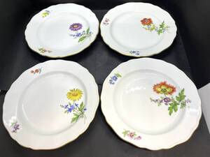 【未使用保管品】MEISSEN マイセン ベーシックフラワー プレート 4枚セット 18cm M-140