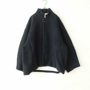 【美品/定価8.6万】スズキタカユキ suzuki takayuki *short coat*2ウール混厚手メルトンアウターネイビー(jk27-2412-30)【50A52】