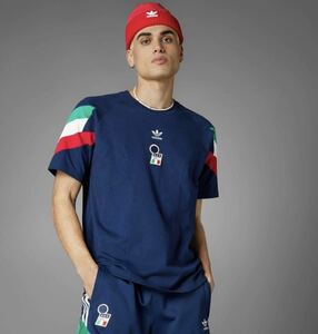 新品 adidas originals アディダスオリジナルス イタリア代表 Tシャツ トレフォイル刺繍 レトロデザイン XL