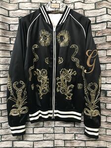 新品未使用★GUCCI グッチ★22SS 724056 Z615 DIYカスタムゴールドビーズスカジャン ボンバージャケット