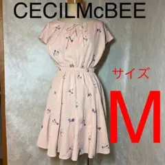 【美品】CECIL McBEE（セシルマクビー）花柄刺繍糸入り ワンピース