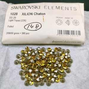 ☆ほぼ未使用 SWAROVSKI スワロフスキー ヴィンテージ ルース 約140個 1028 29SS 2/6gross Light Topaz 226 ライトトパーズ 裸石 R-173