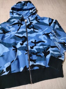 サイズ：2(M)　美品　日本製 　uniform experiment ユニフォームエクスペリメント 迷彩柄 ジップアップ フーディ スウェット パーカー