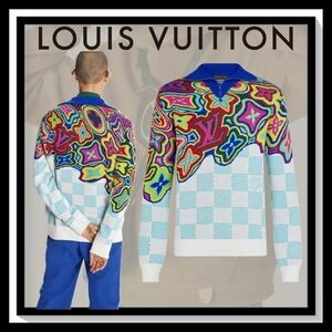 美品 レシートコピー付 Louis Vuitton Distorted Monogram And Damier Half-Zip