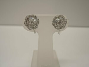 K18WG イヤリング ダイヤモンド 0.26ct 0.25ct 両耳 ホワイトゴールド ジュエリー アクセサリー ランクA diamond NBJ