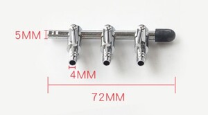 【送料無料】３分岐管　エアーコック 水槽用品　エアー調整用　内径4mmのエアーチューブ接続　即