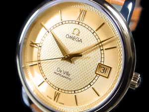 ★超美品 OMEGA Ω オメガ デビル 18金/SS 自動巻 ギョーシェ シャンパンゴールド Cal.1108 メンズ 綺麗！★