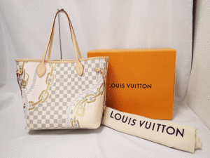 未使用保管品 ルイヴィトン LOUIS VUITTON ネヴァーフル MM N40471 ダミエアズールキャンバス トートバッグ レディース 送料無料！！