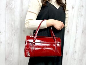 極美品 Cartier カルティエ ハッピーバースデー ハンドバッグ バッグ レザー ボルドー 79359